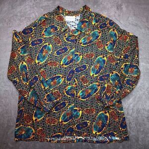 Sophisticates by Pendleton Plus Women 14W 100% Rayon Print‎ Button Up Shirt USA